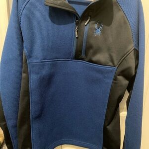 Spyder Blue and Black Performance Pullover